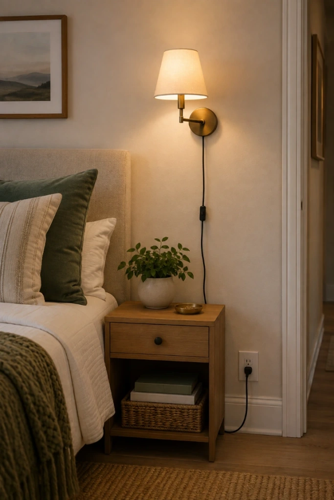 4. Add Plug-In Sconces Instead of Rewiring — Poor lighting is one of the most common rental problems