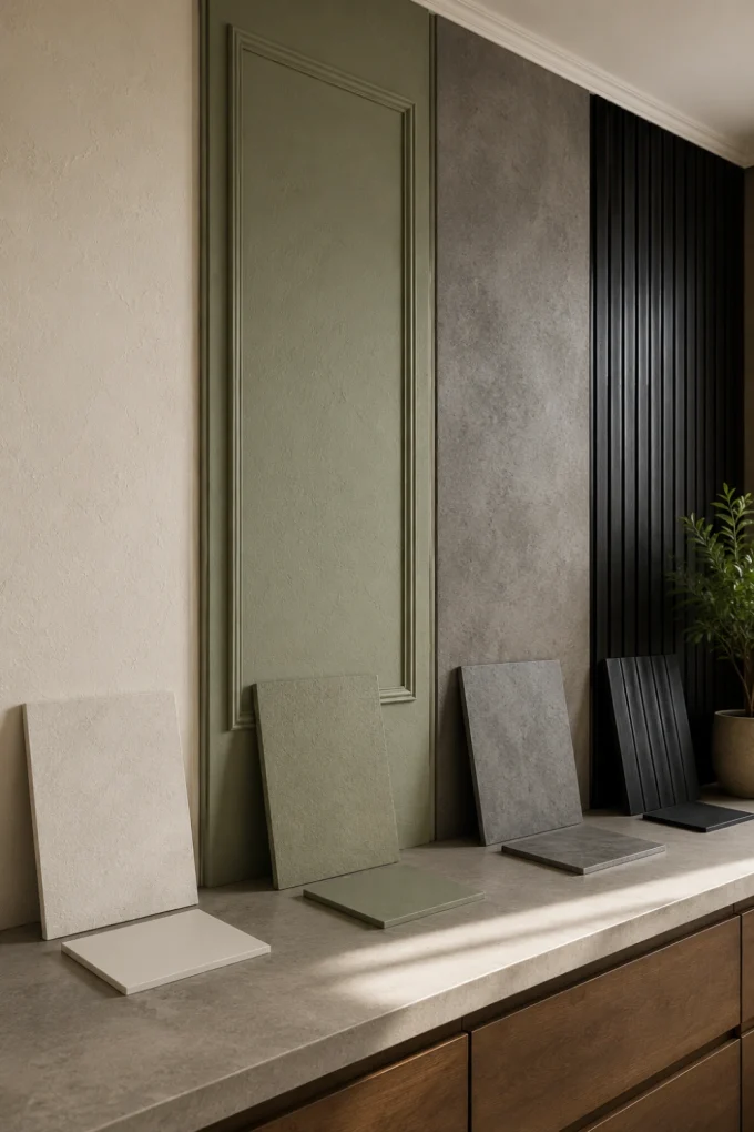 Wall texture with color strengthening the texture.