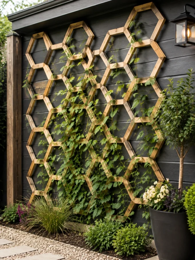 Diy trellis with design a geometric wooden trellis featuring best fit.