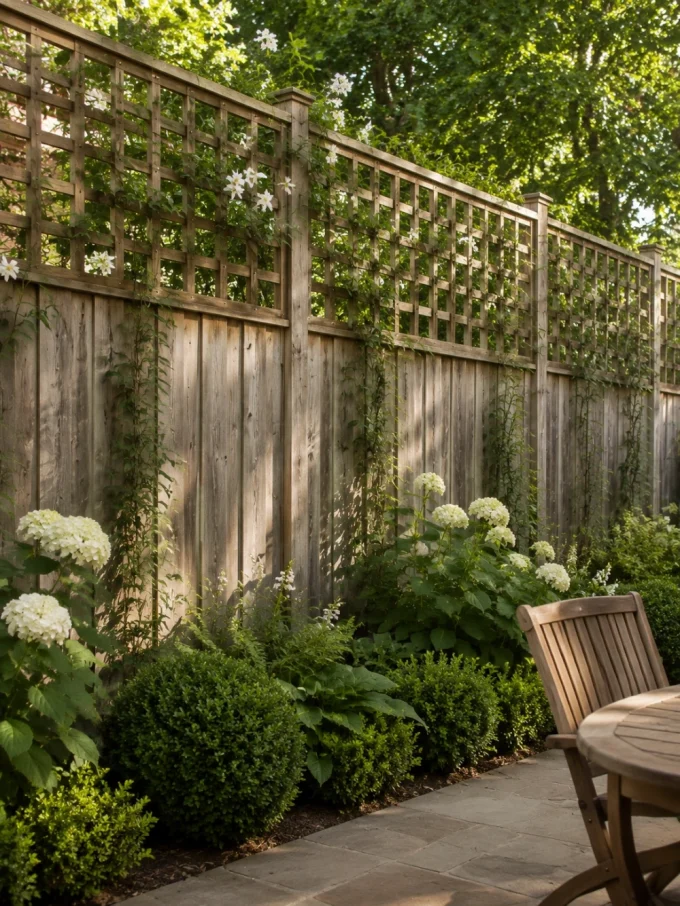 Diy trellis with extend a fence with a trellis featuring plain fence.
