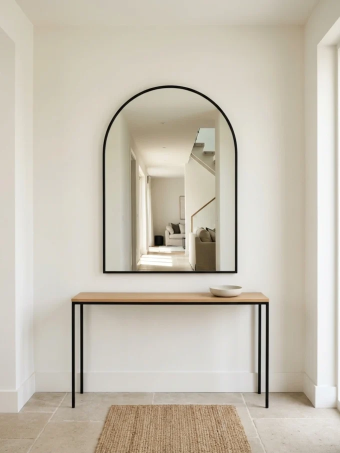 Entryway with reflection becomes the decoration.
