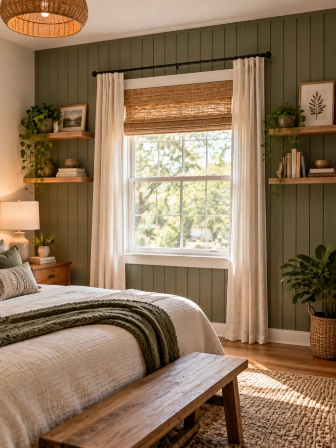 Budget diy accent wall with window.