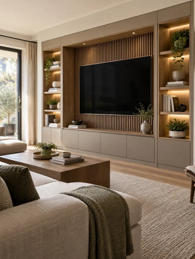 Unique 3d tv wall with built-in storage 3d tv wall.