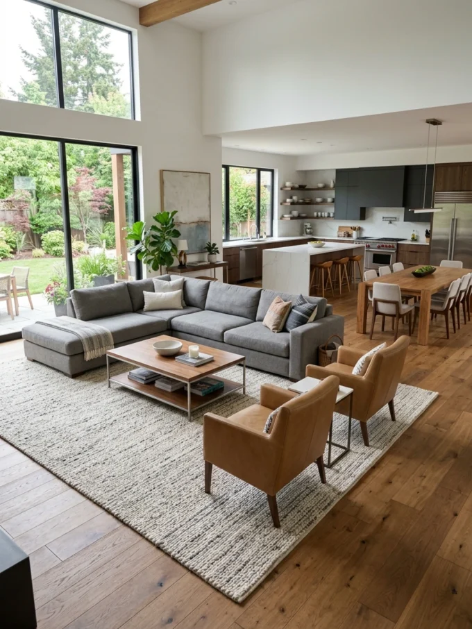 Gorgeous modern living room rug with define an open-plan living room with an oversized rug featuring large area rug large rug.