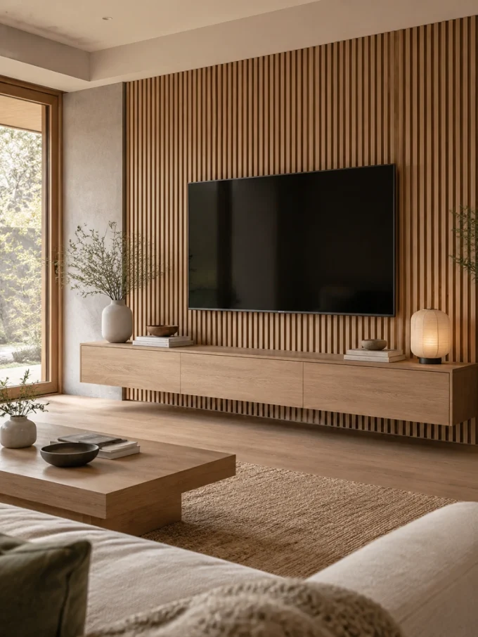Unique 3d tv wall with japandi inspired 3d tv wall.