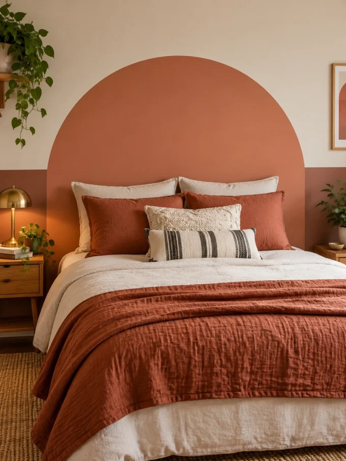 Diy headboard with paint a geometric headboard.
